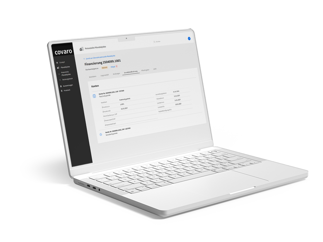 Plateforme Covaro Fund – Interface logiciel