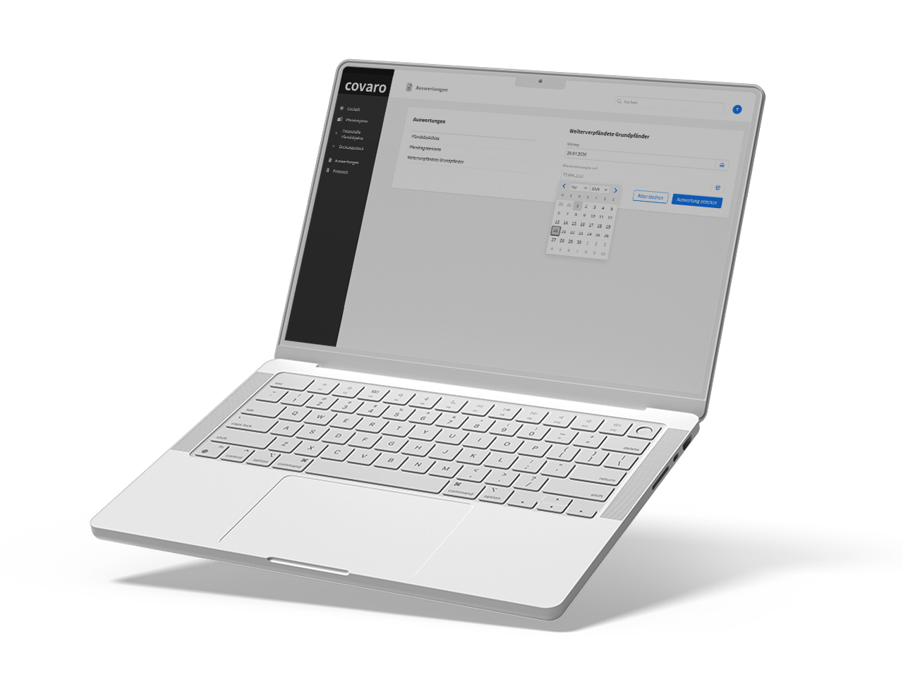 Plateforme Covaro Fund – Interface logiciel