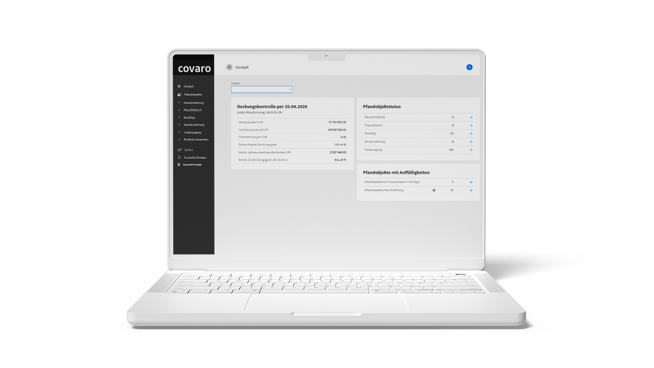 Plateforme Covaro Pool – Interface logiciel